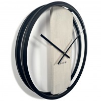 Dubové hodiny Loft Round kovové 50cm, z231 biela